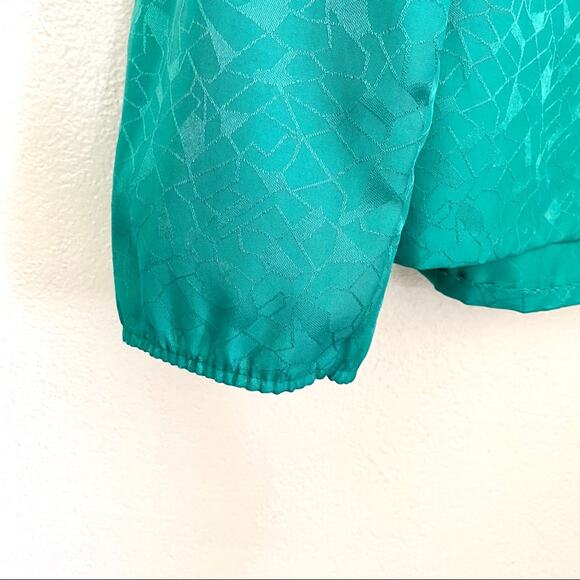 Blair Vintage Tie Neck Elastic Cuff Blouse Size 10 - Picture 6 of 8